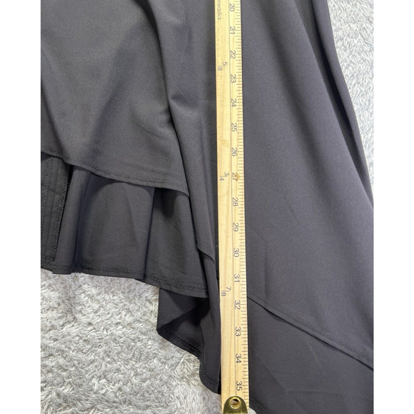 NWT TORRID Women’s 3X Black Crepe Velvet Trim Asymmetrical Peplum Sleeveless Top - Picture 7 of 10